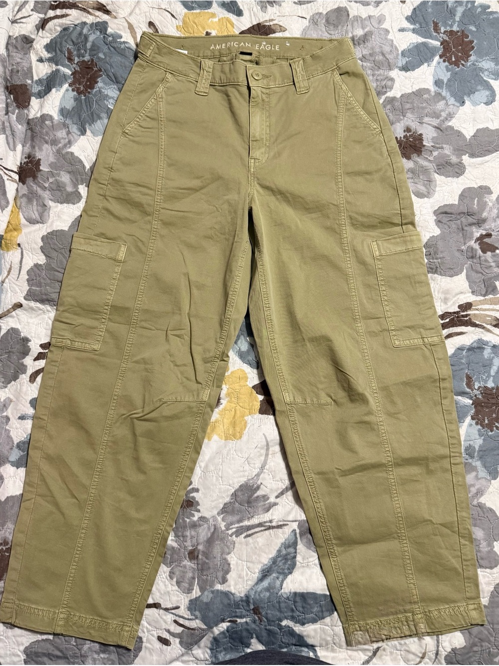 American Eagle Outfitters High-Rise Cargo Barrel Pants